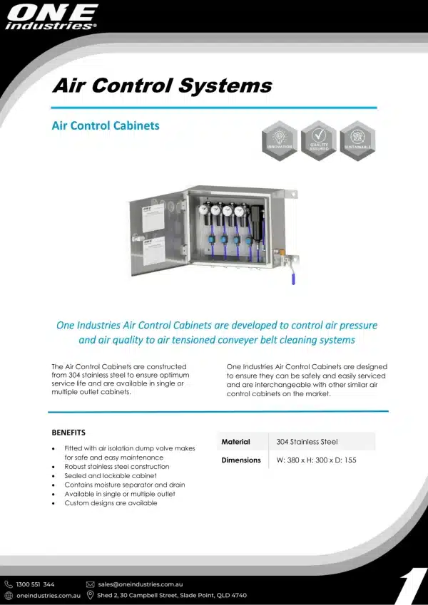 Air Control Cabinet's Product Features.