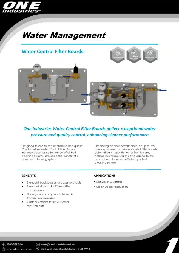 Water Control Filter Boards.
